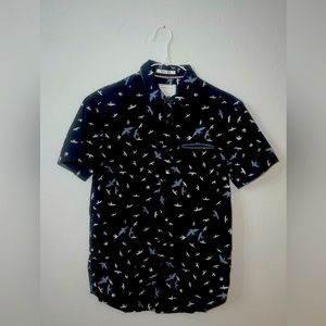 Short sleeve button up birds shirts